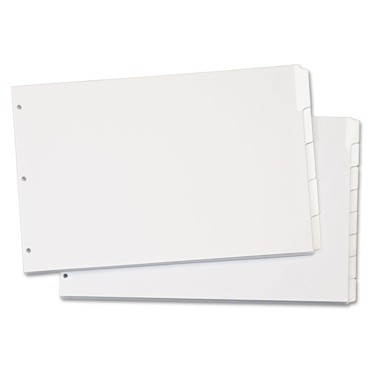 Picture of Write 'n Erase Tabloid Index Dividers, 5-Tab, White