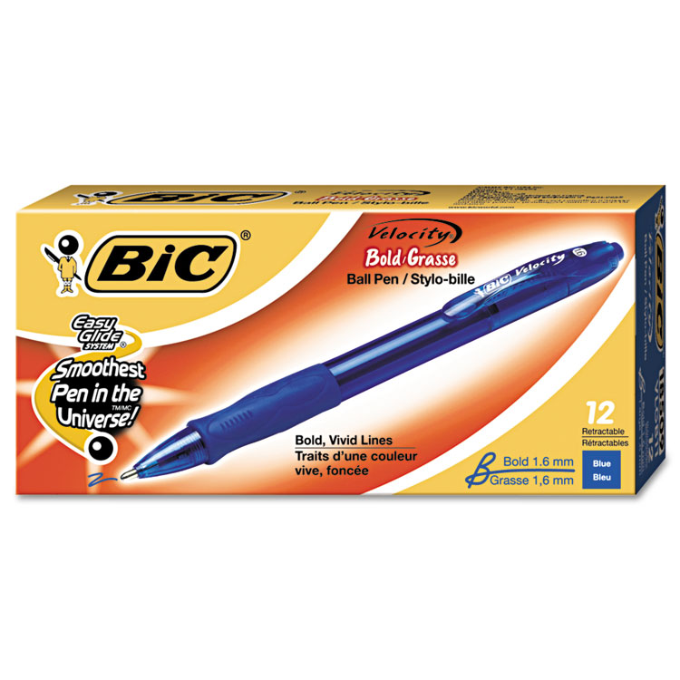 Picture of Velocity Retractable Ballpoint Pen, Blue Ink, 1.6mm, Bold, Dozen