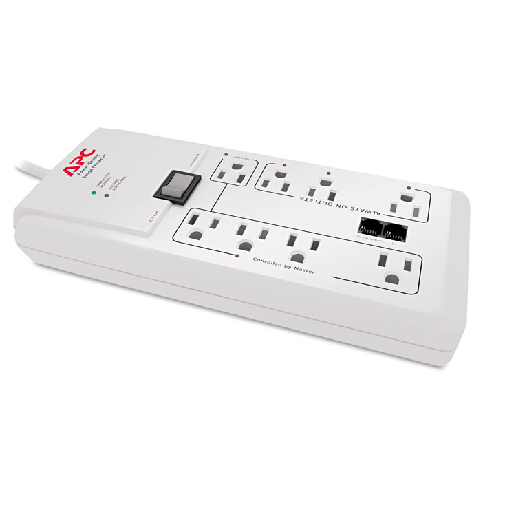 Picture of Home/Office SurgeArrest Protector, 8 Outlets, 6 ft Cord, 2030 Joules, White