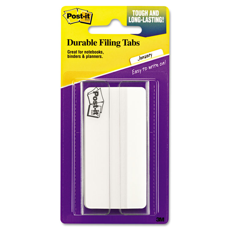 2 and 3 Tabs, 1/3-Cut Tabs, White, 3 Wide, 50/Pack