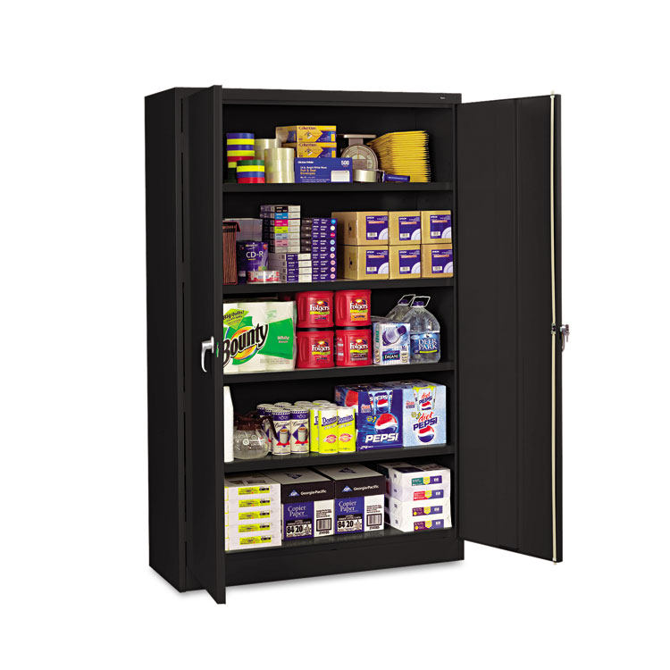 Picture of Assembled Jumbo Steel Storage Cabinet, 48w x 18d x 78h, Black