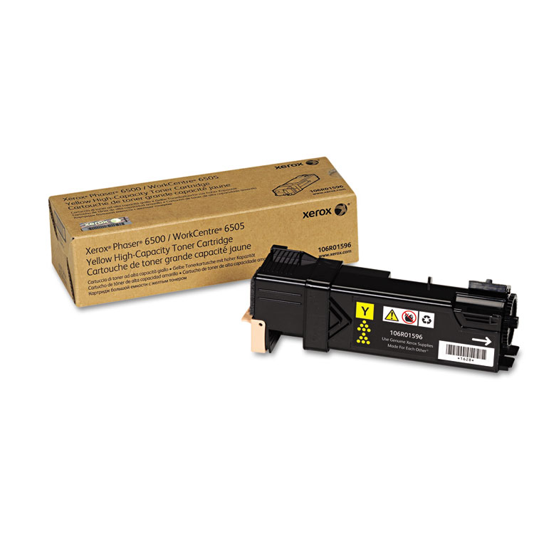 Picture of 106R01596 High-Yield Toner, 2500 Page-Yield, Yellow