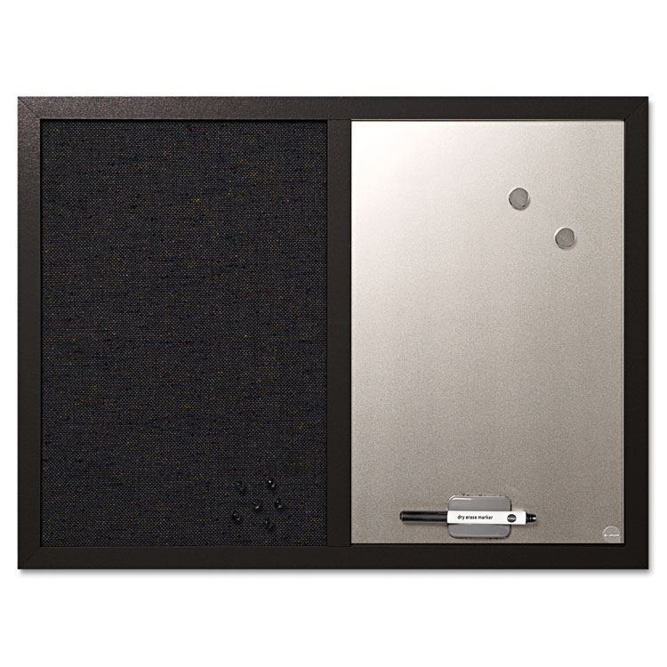 Picture of Combo Bulletin Board, Bulletin/Dry Erase, 24X18, Black Frame