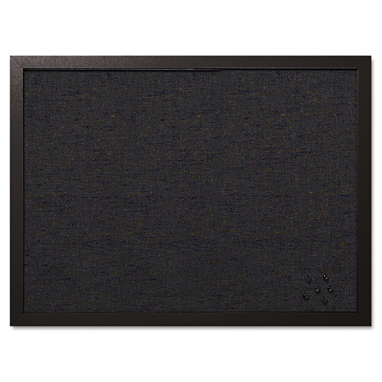 Picture of Designer Fabric Bulletin Board, 24X18, Black Fabric/Black Frame