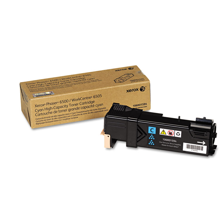 Picture of 106R01594 High-Yield Toner, 2500 Page-Yield, Cyan