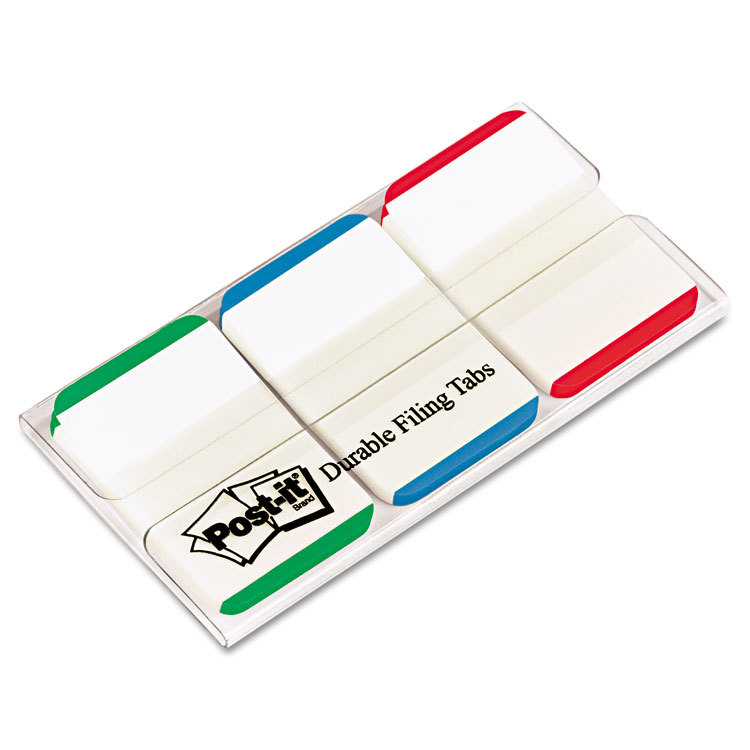 Picture of File Tabs, 1 x 1 1/2, Lined, Blue/Green/Red, 66/Pack