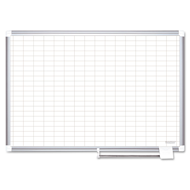 Picture of Grid Planning Board, 1x2" Grid, 72x48, White/Silver