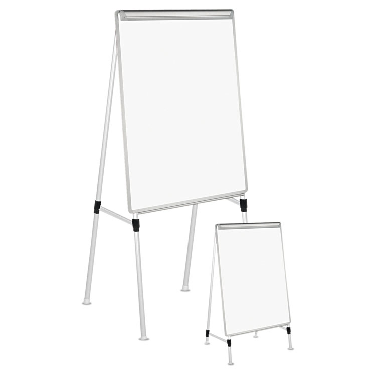 Portable Adjustable Reversible Easel with Two-Sided 24 x 36 Magnetic  White Enamel Coated Steel Whiteboard surface with Flipchart Holder