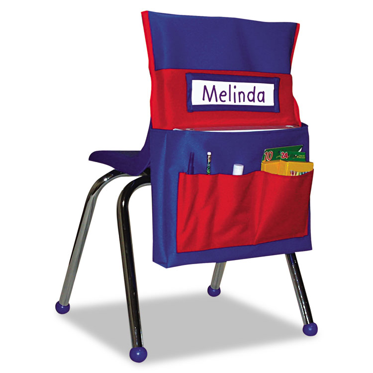 Picture of Chairback Buddy Pocket Chart, 12 x 22 1/2, Blue/Red