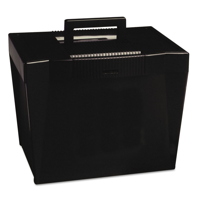 Picture of Portable File Storage Box, Letter, Plastic, 13 1/2 x 10 1/4 x 10 7/8, Black