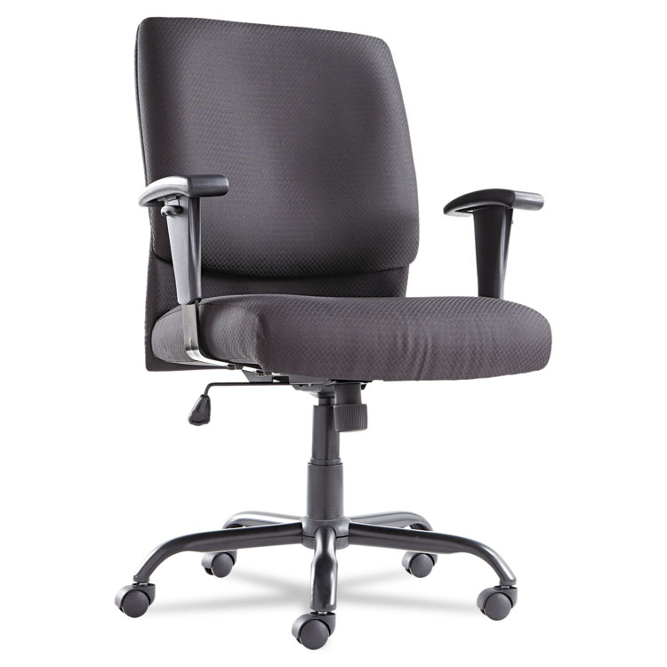 Picture of Big and Tall Swivel/Tilt Mid-Back Chair, Height Adjustable T-Bar Arms, Black