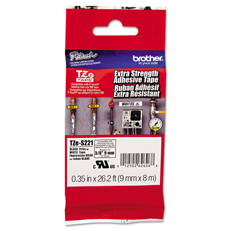 BRTTZES221 | Brother P-Touch® TZES221 TZe Extra-Strength Adhesive ...