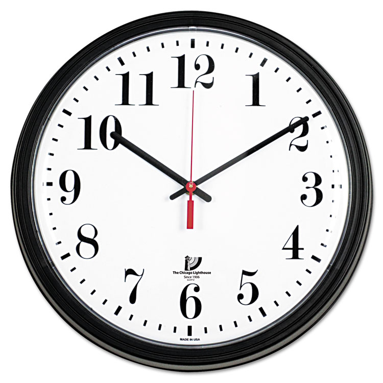 Picture of Black Quartz Contract Clock, 13-3/4", Black