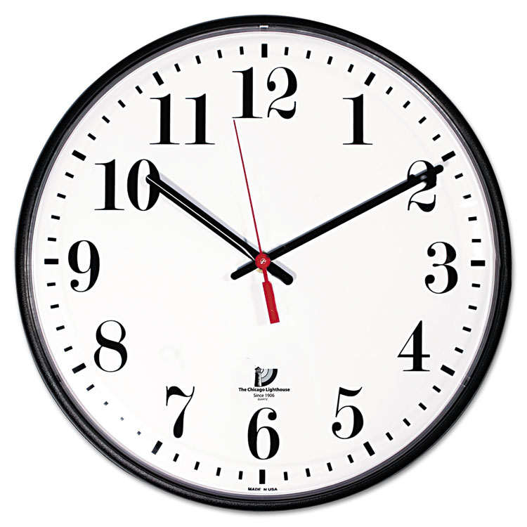 Picture of Quartz Slimline Clock, 12-3/4", Black