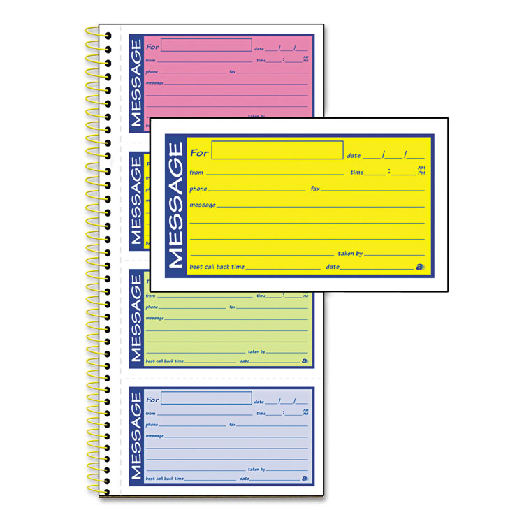 Picture of Wirebound Telephone Message Book, Two-Part Carbonless, 200 Forms