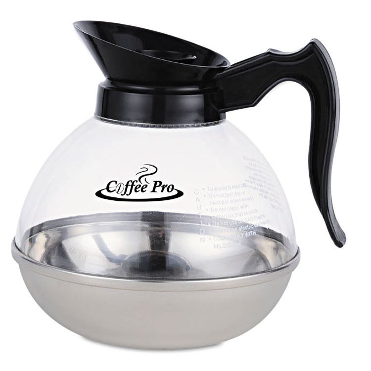 Picture of Unbreakable Regular Coffee Decanter, 12-Cup, Stainless Steel/Polycarbonate