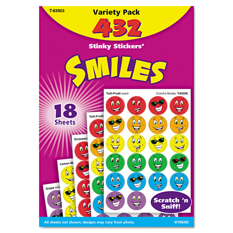 Picture of Stinky Stickers Variety Pack, Smiles, 432/Pack