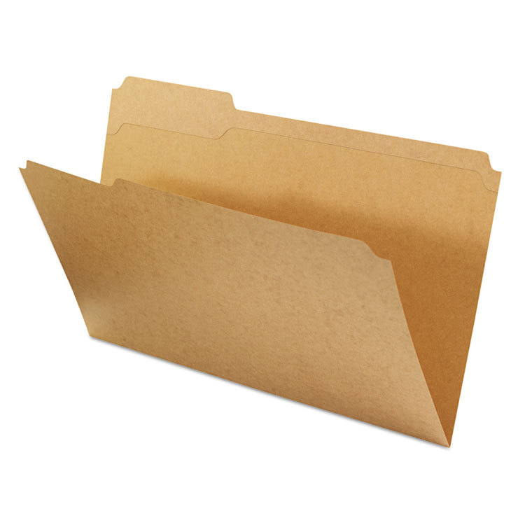 Picture of Kraft File Folders, 1/3 Cut Assorted, Top Tab, Legal, Kraft, 100/Box