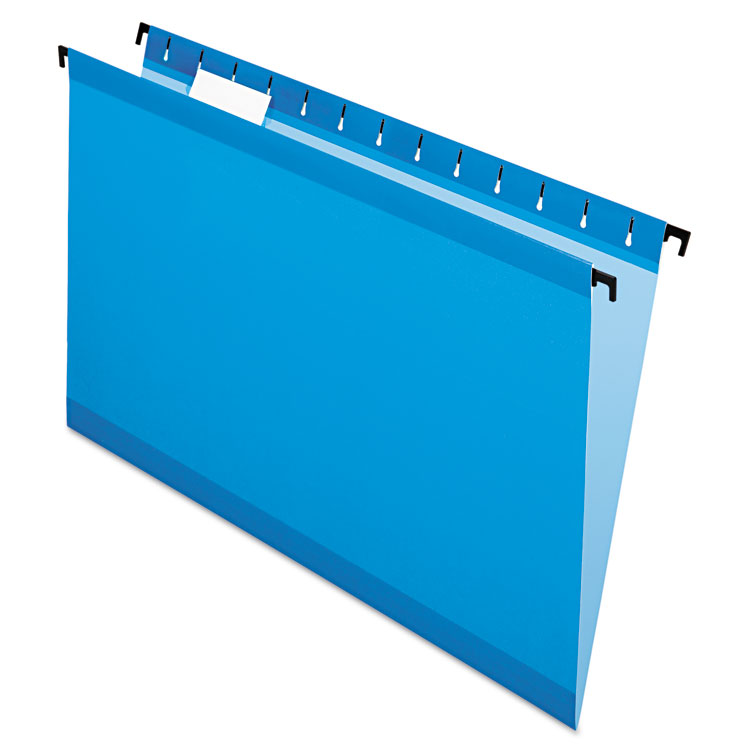 Picture of Poly Laminate Hanging Folders, Legal, 1/5 Tab, Blue, 20/Box