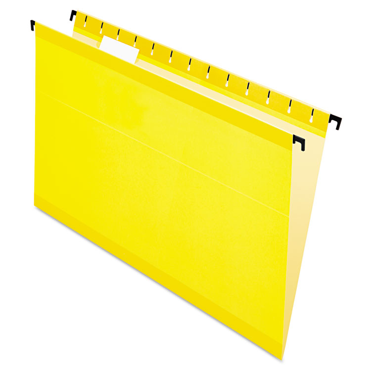 Picture of Poly Laminate Hanging Folders, Legal, 1/5 Tab, Yellow, 20/Box