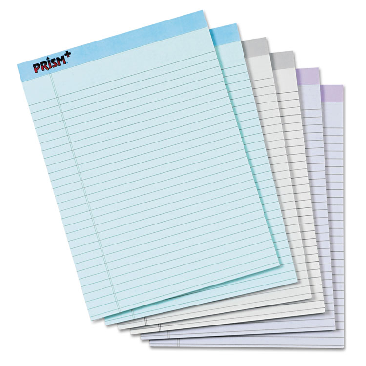 Picture of Prism Plus Colored Legal Pads, 8 1/2 x 11 3/4, Pastels, 50 Sheets, 6 Pads/Pack