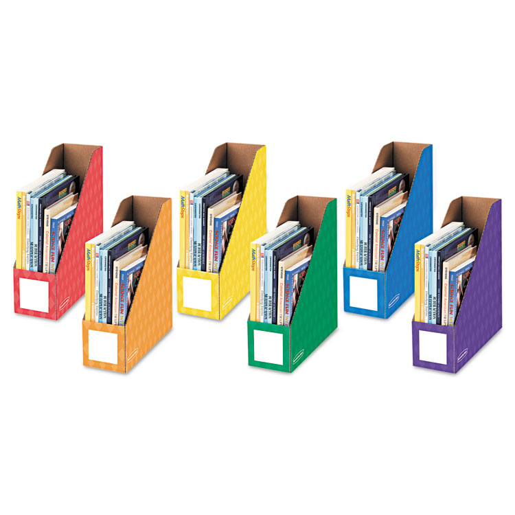 Picture of Cardboard Magazine File, 4 1/4 X 11 3/8 X 12 7/8, Assorted, 6/pk