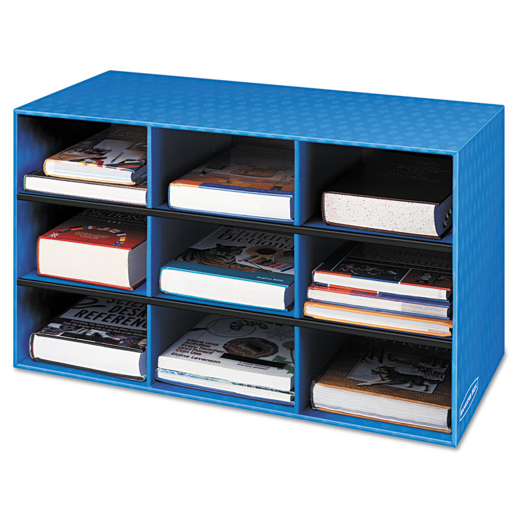 Picture of Classroom Literature Sorter, 9 Compartments, 28 1/4 X 13 X 16, Blue