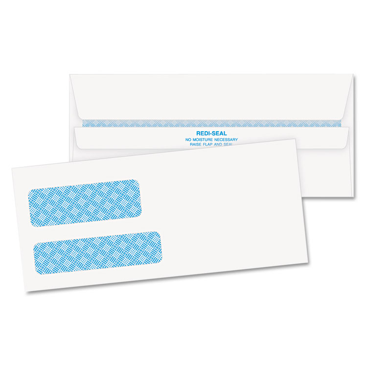 Picture of Double Window Tinted Redi Seal Check Envelope, #9, 3 7/8 x 8 7/8, White, 500/Box