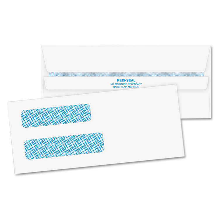Picture of 2-Window Tinted Redi Seal Check Envelope, #8 5/8, 3 5/8 x 8 5/8, White, 500/Box