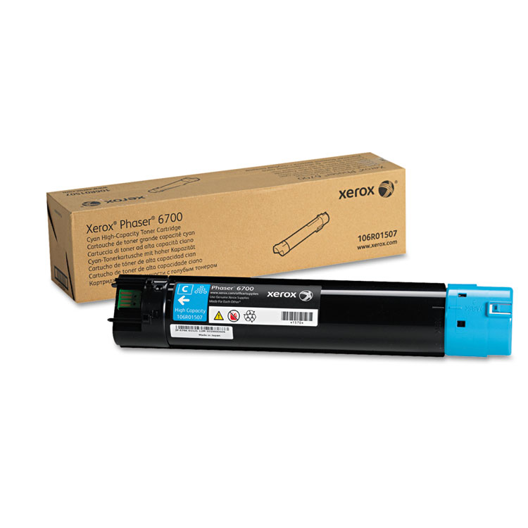Picture of 106R01507 High-Yield Toner, 12000 Page-Yield, Cyan