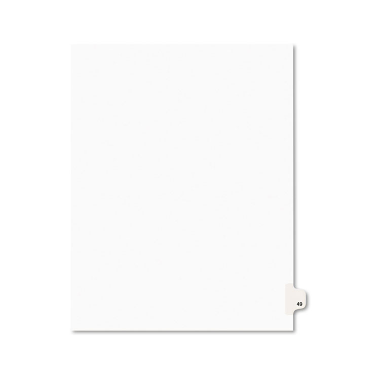 Picture of Avery-Style Legal Exhibit Side Tab Divider, Title: 49, Letter, White, 25/Pack