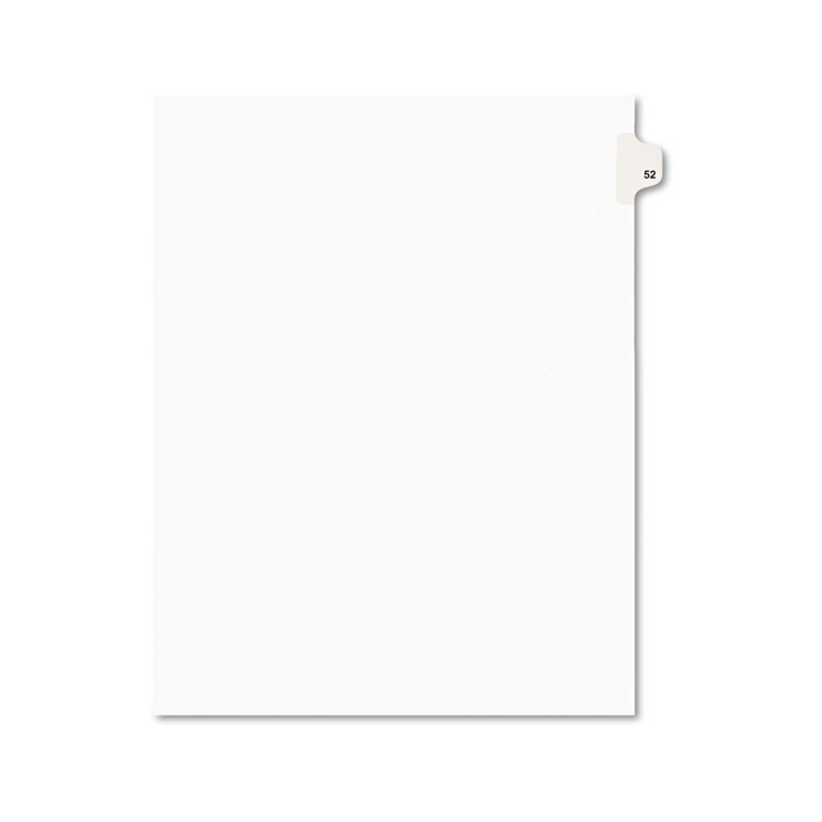 Picture of Avery-Style Legal Exhibit Side Tab Divider, Title: 52, Letter, White, 25/Pack