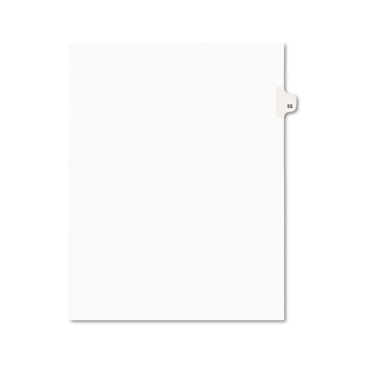 Picture of Avery-Style Legal Exhibit Side Tab Divider, Title: 55, Letter, White, 25/Pack