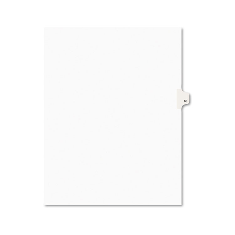 Picture of Avery-Style Legal Exhibit Side Tab Divider, Title: 60, Letter, White, 25/Pack