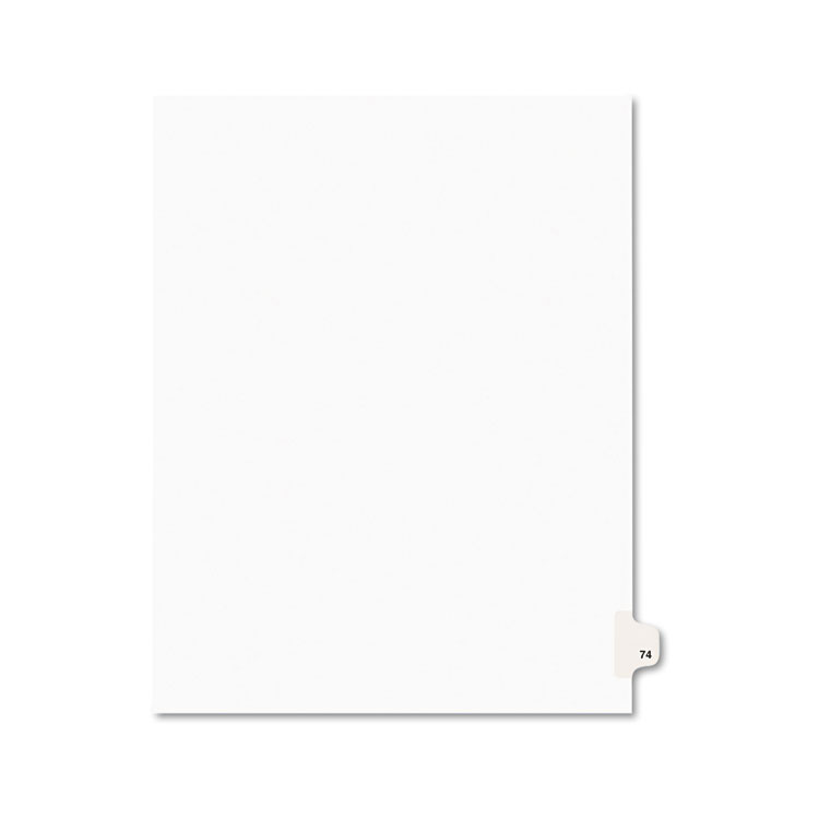 Picture of Avery-Style Legal Exhibit Side Tab Divider, Title: 74, Letter, White, 25/Pack