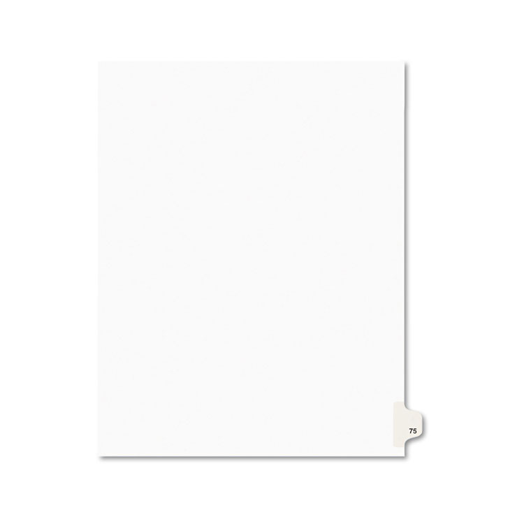 Picture of Avery-Style Legal Exhibit Side Tab Divider, Title: 75, Letter, White, 25/Pack