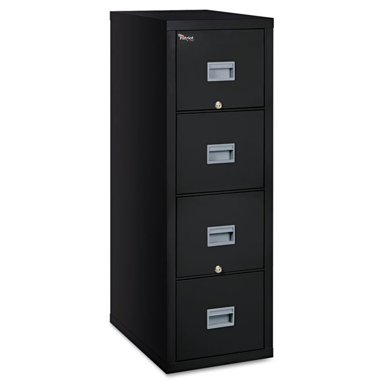 Picture of Patriot Insulated Four-Drawer Fire File, 17-3/4w x 25d x 52-3/4h, Black