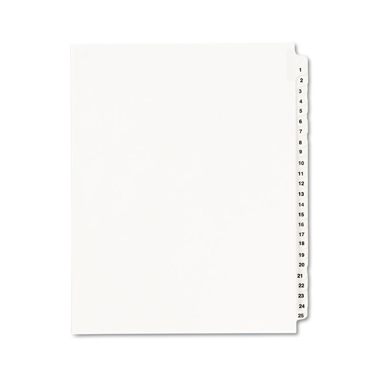 Picture of Avery-Style Legal Exhibit Side Tab Divider, Title: 1-25, Letter, White