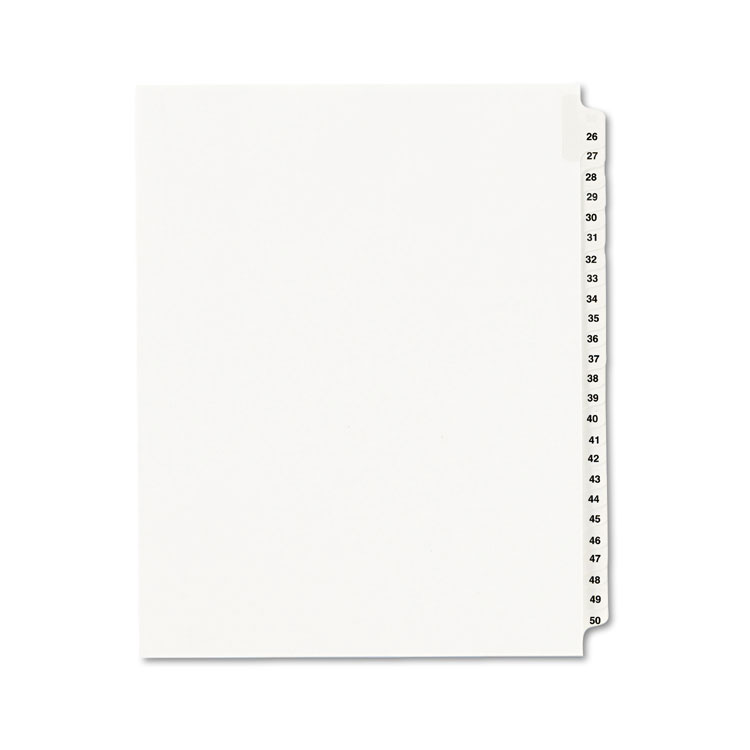 Picture of Avery-Style Legal Exhibit Side Tab Divider, Title: 26-50, Letter, White