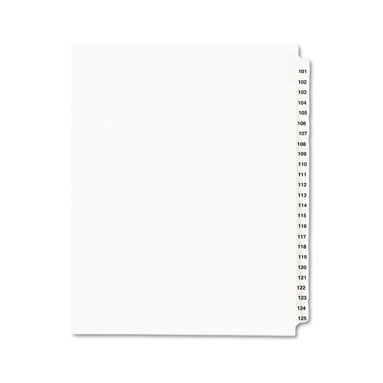 Picture of Avery-Style Legal Exhibit Side Tab Divider, Title: 101-125, Letter, White