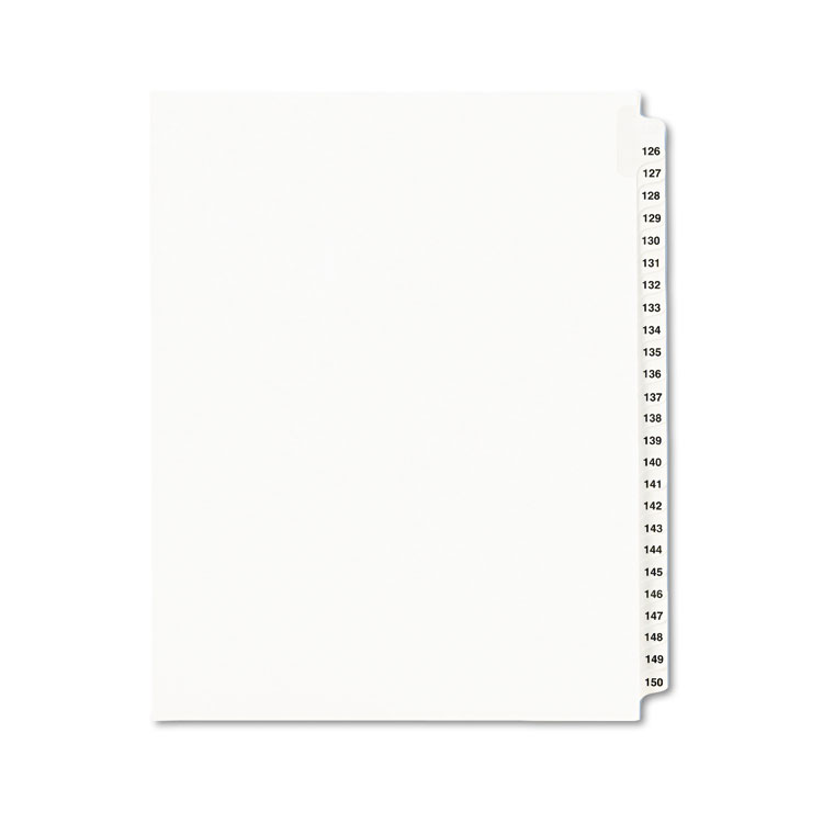 Picture of Avery-Style Legal Exhibit Side Tab Divider, Title: 126-150, Letter, White
