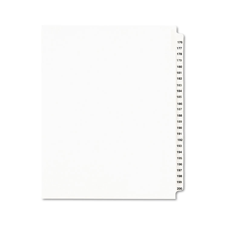 Picture of Avery-Style Legal Exhibit Side Tab Divider, Title: 176-200, Letter, White