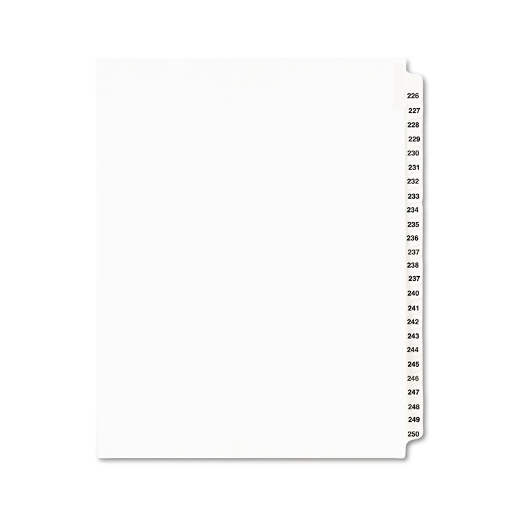 Picture of Avery-Style Legal Exhibit Side Tab Divider, Title: 226-250, Letter, White