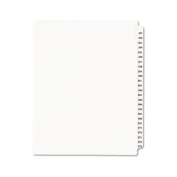 Picture of Avery-Style Legal Exhibit Side Tab Divider, Title: 251-275, Letter, White