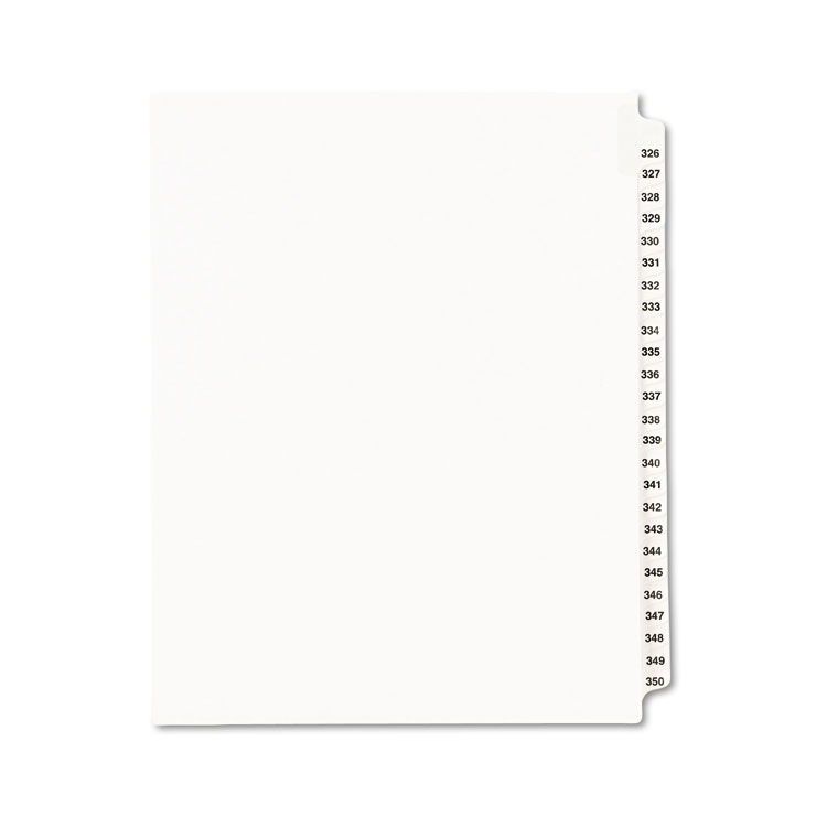 Picture of Avery-Style Legal Exhibit Side Tab Divider, Title: 326-350, Letter, White