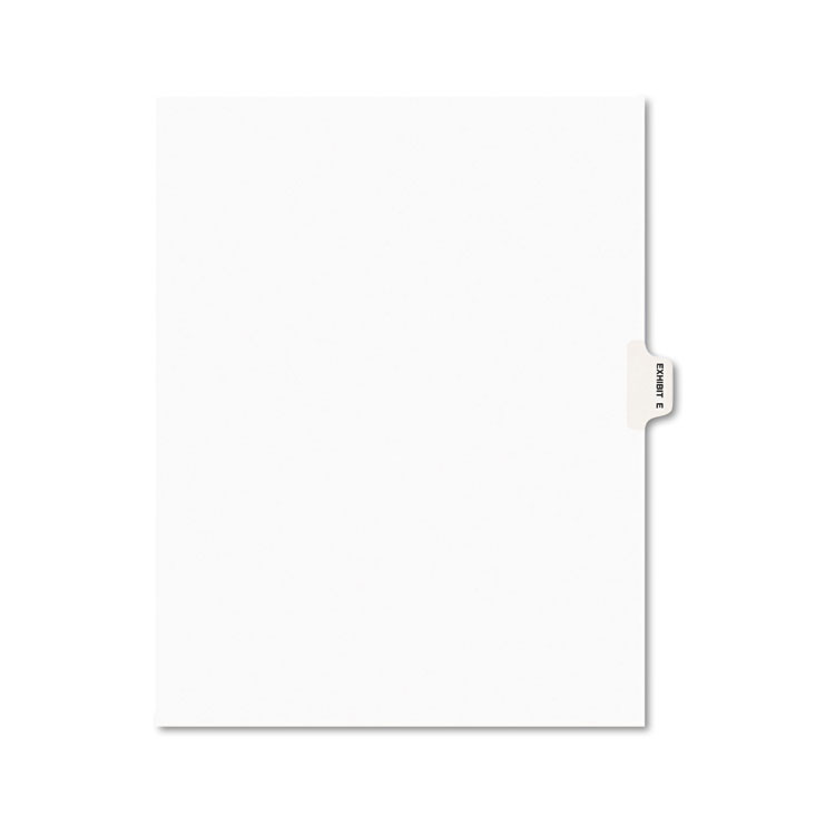 Picture of Avery-Style Preprinted Legal Side Tab Divider, Exhibit E, Letter, White, 25/Pack