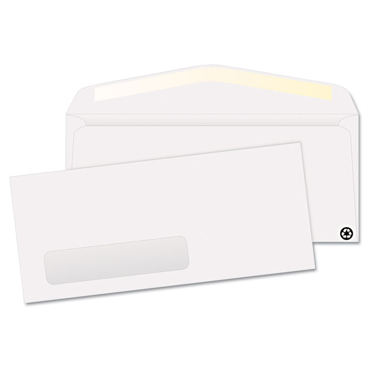 Picture of Window Envelope, #10, 4 1/8 x 9 1/2, White, Recycled, 500/Box
