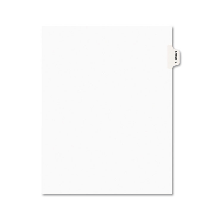 Picture of Avery-Style Preprinted Legal Side Tab Divider, Exhibit V, Letter, White, 25/Pack