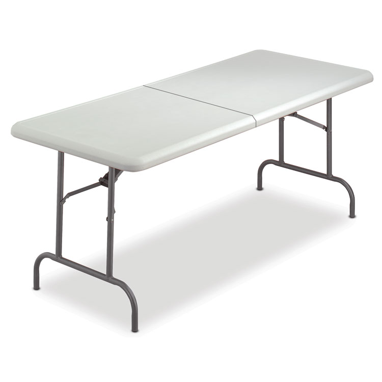Picture of IndestrucTables Too Bifold Resin Folding Table, 60w x 30d x 29h, Platinum