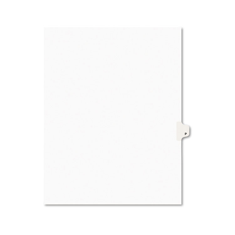 Picture of Avery-Style Legal Exhibit Side Tab Dividers, 1-Tab, Title P, Ltr, White, 25/PK